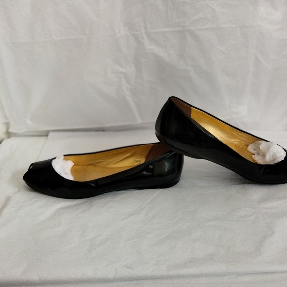 Prada classic Black Patent Leather Peep Toe Ballet Flats as 38.5 - Picture 15 of 16